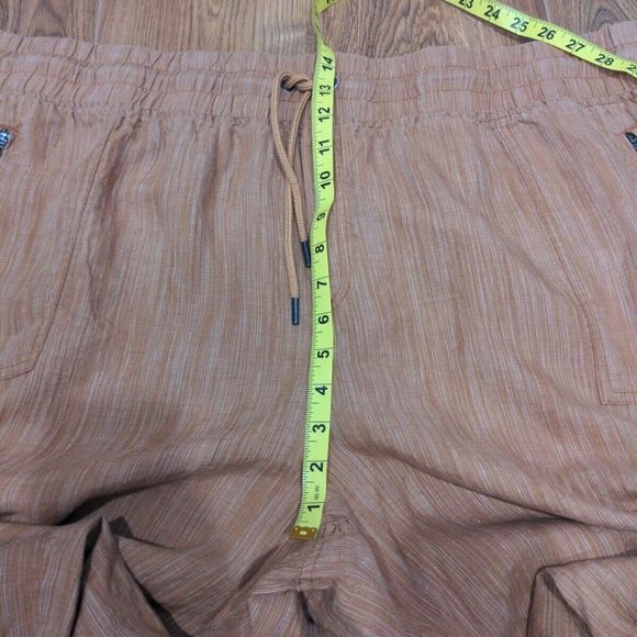 Athleta Womens Plus Cabo Linen Wide Leg Textured Pant Size 26 Orange Beach Vacay - Picture 12 of 13